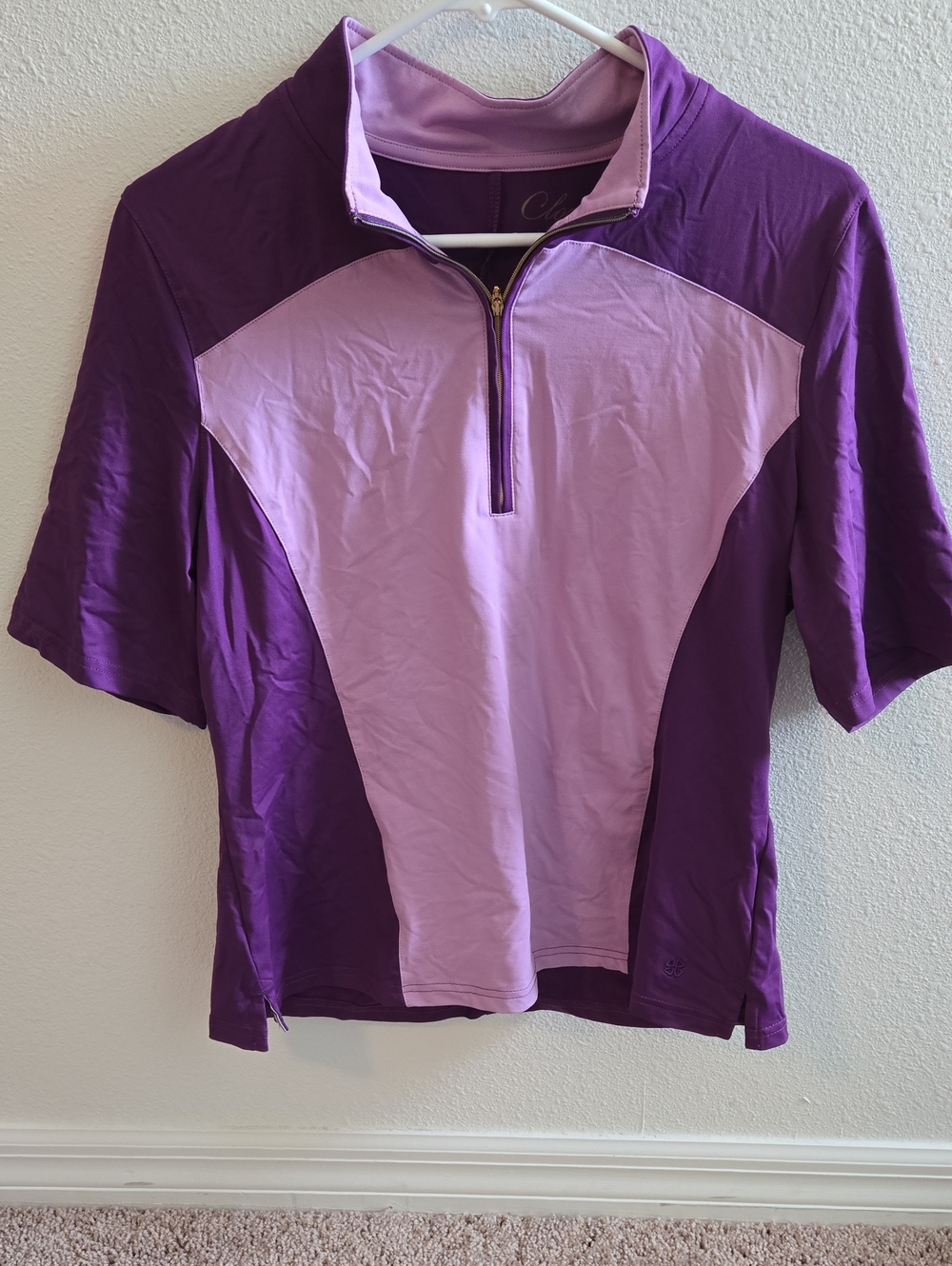 Girls Two-Tone Purple Active Short-Sleeve Top